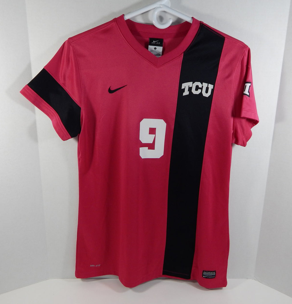 Texas Christian TCU Horned Frogs #9 Red/Black Nike Soccer Game Used Jersey 792