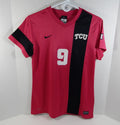 Texas Christian TCU Horned Frogs #9 Red/Black Nike Soccer Game Used Jersey 792