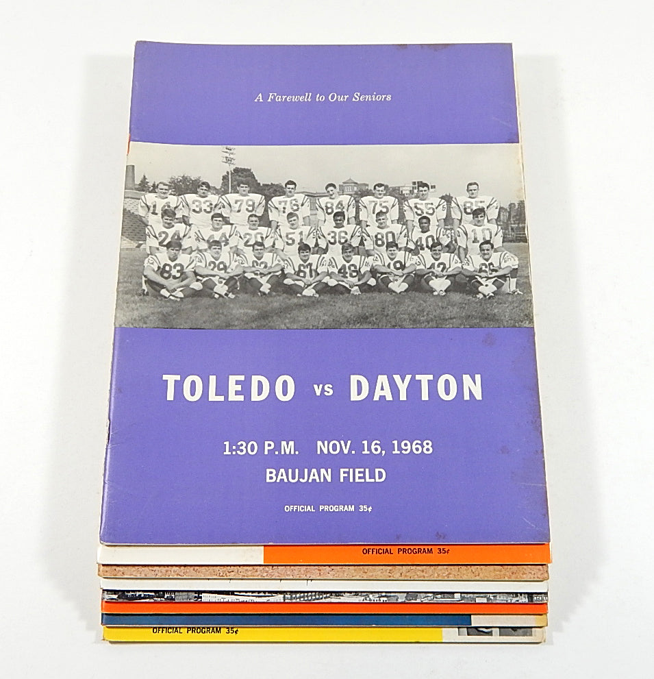 Lot of (8) Diff 1966 to 1968 University of Dayton College Football Programs