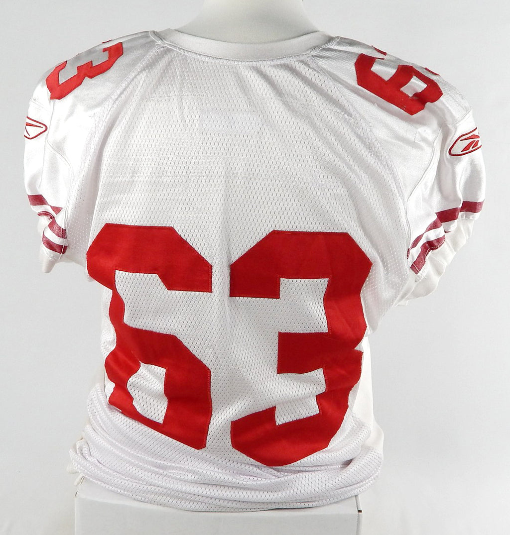 2011 San Francisco 49ers #63 Game Used White Practice Jersey 46 454 Pic2