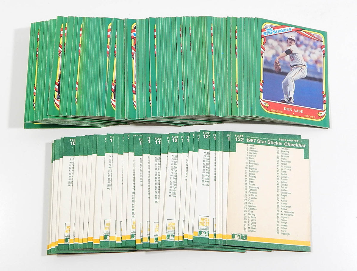 1987 Fleer Baseball Star Stickers Complete Set (132) Nm/Mt Ryan Ripken Pic2