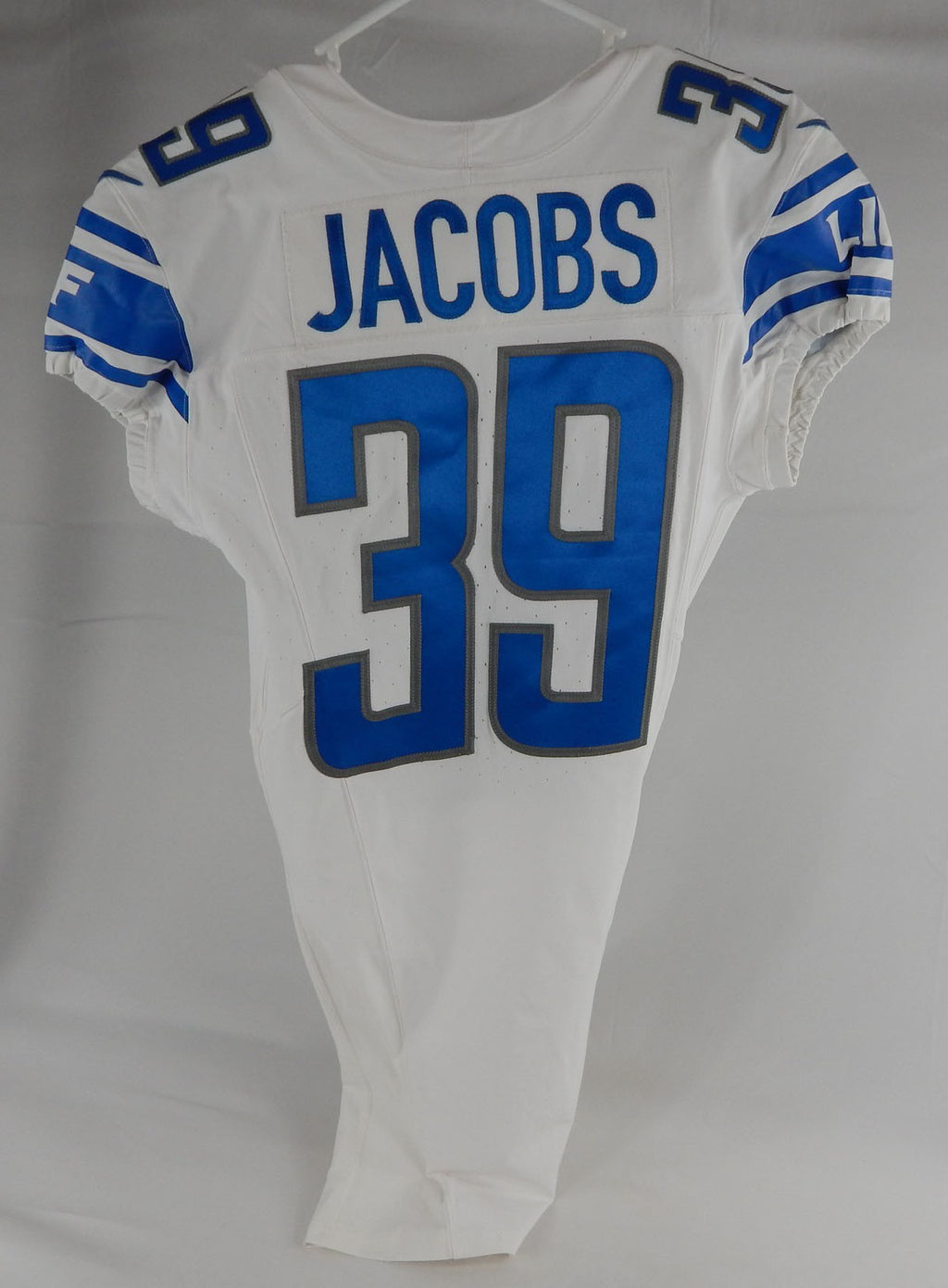 2023 Detroit Lions Jerry Jacobs #39 Game Issued White Jersey 90th Patch 38+4 985 Pic2