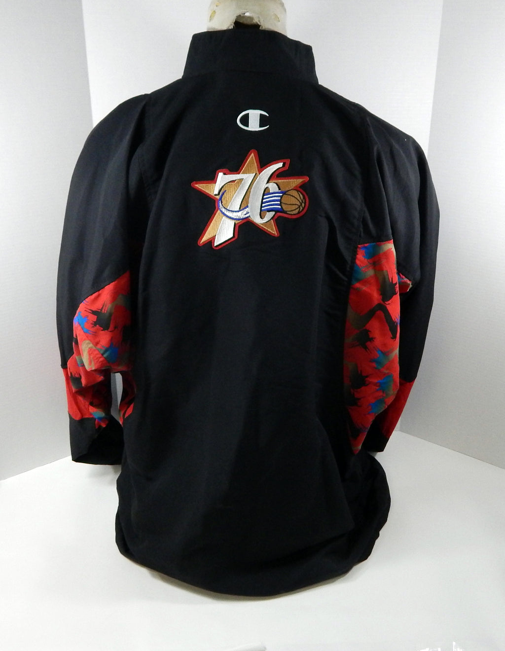 1997-98 Philadelphia 76ers Game Issued Black Warm Up Jacket 52 DP50453 Pic2