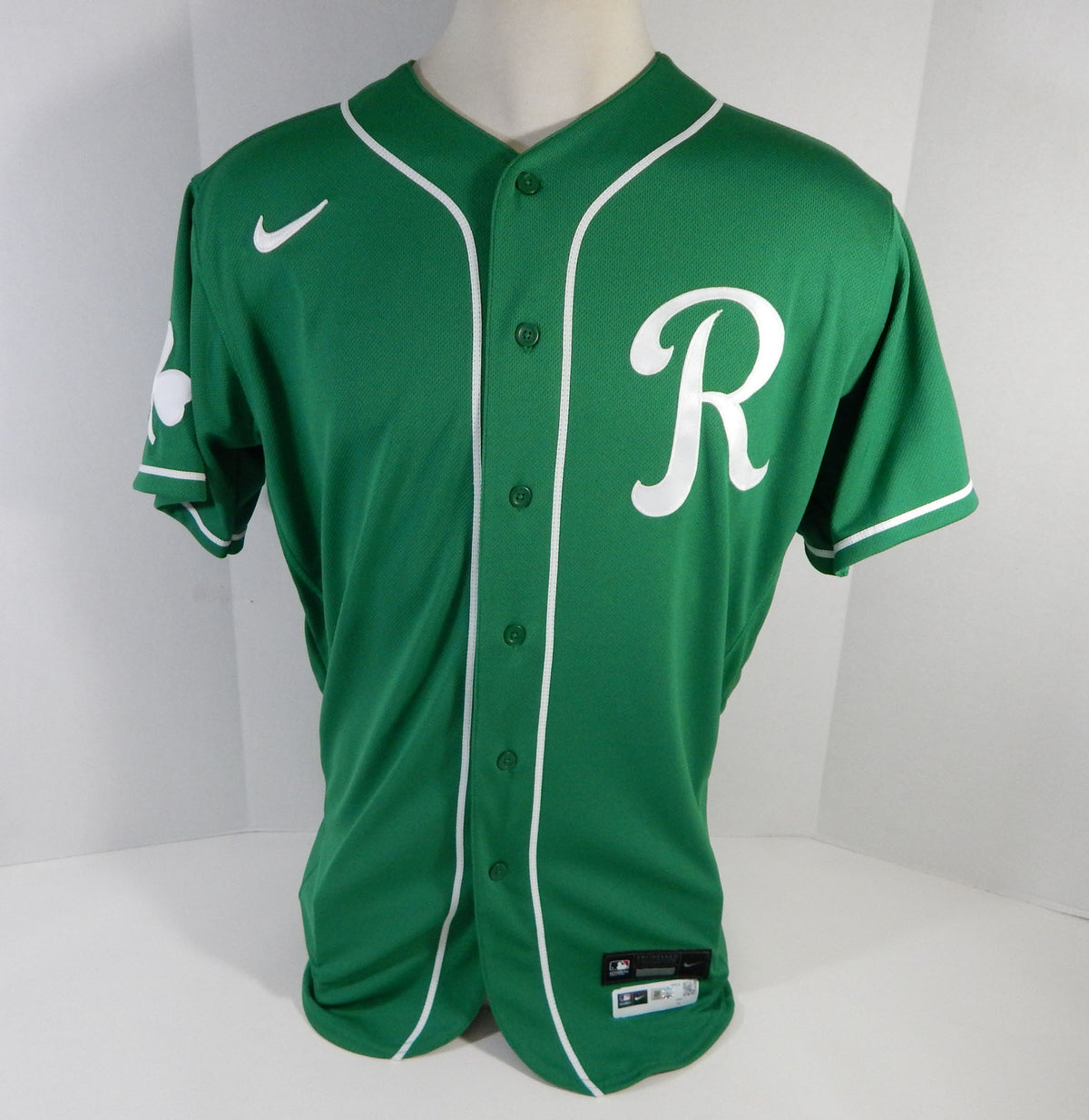 2020 Kansas City Royals DJ Burt #18 Game Issued Green Jersey St Patricks Day 6 Pic2