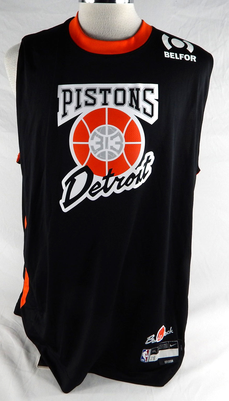2024-25 Detroit Pistons Isaiah Stewart #28 Game Used Black Tank Shirt Bad Boy 6