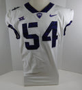 2015-18 Texas Christian Uni TCU Horned Frogs #54 Game Issued White FB Jersey 029