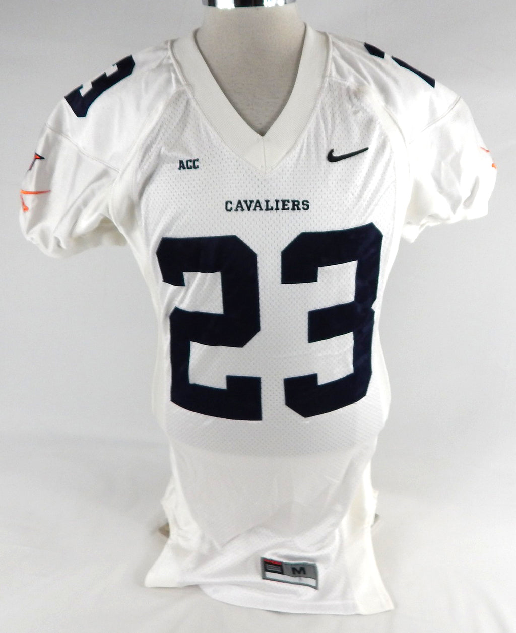 2002-03 Virginia Cavaliers #23 Game Used White Jersey Football NP R M 708