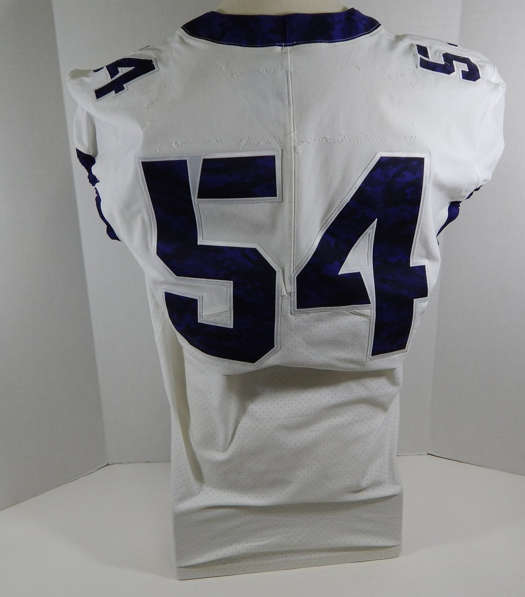2015-18 Texas Christian Uni TCU Horned Frogs #54 Game Issued White FB Jersey 029 Pic2