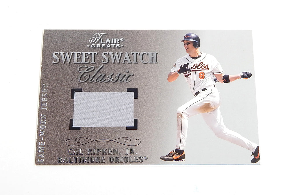 2003 Flair Greats Sweet Swatch Classic Box Topper Cal Ripken GU Jersey #'d /557