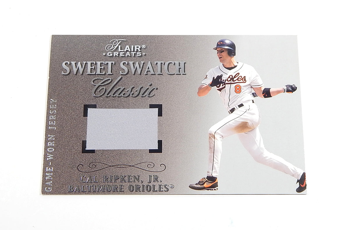 2003 Flair Greats Sweet Swatch Classic Box Topper Cal Ripken GU Jersey #'d /557