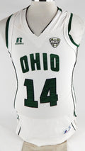 2014-15 Ohio Bobcats #14 Game Used White Jersey Basketball M 396