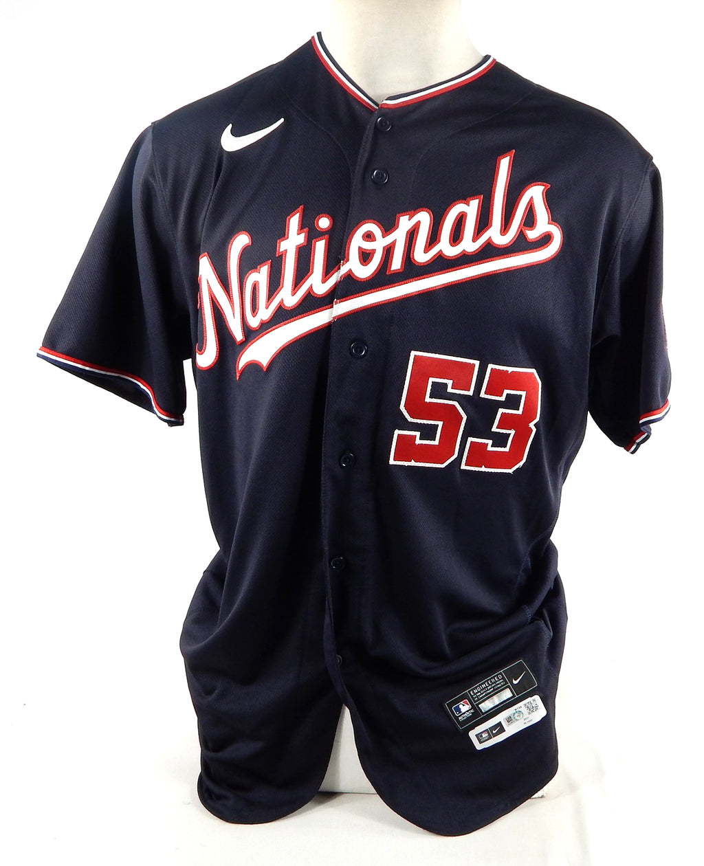 2021 Washington Nationals Reed Garrett #53 Game Issued Navy Jersey 46 768 Pic2