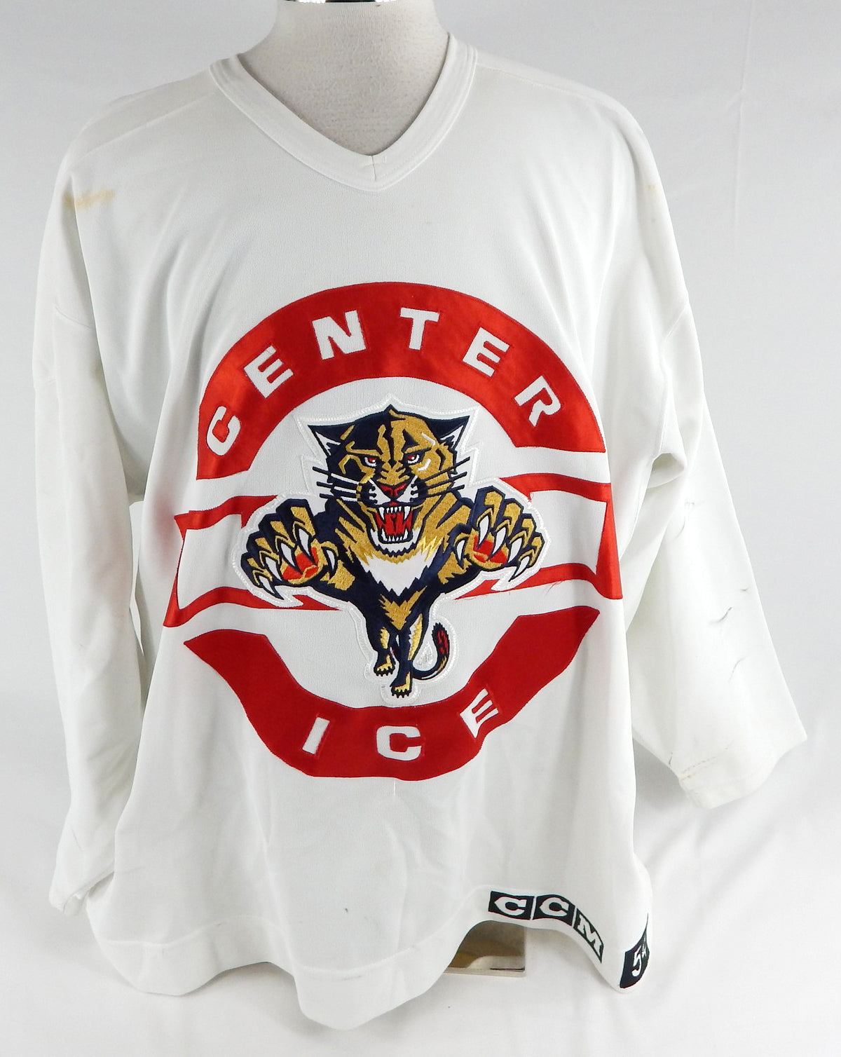 1990s Florida Panthers Keith Delaney #61 Game Used White Practice Jersey 54 397