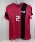 Texas Christian TCU Horned Frogs #2 Red/Black Nike Soccer Game Used Jersey 805
