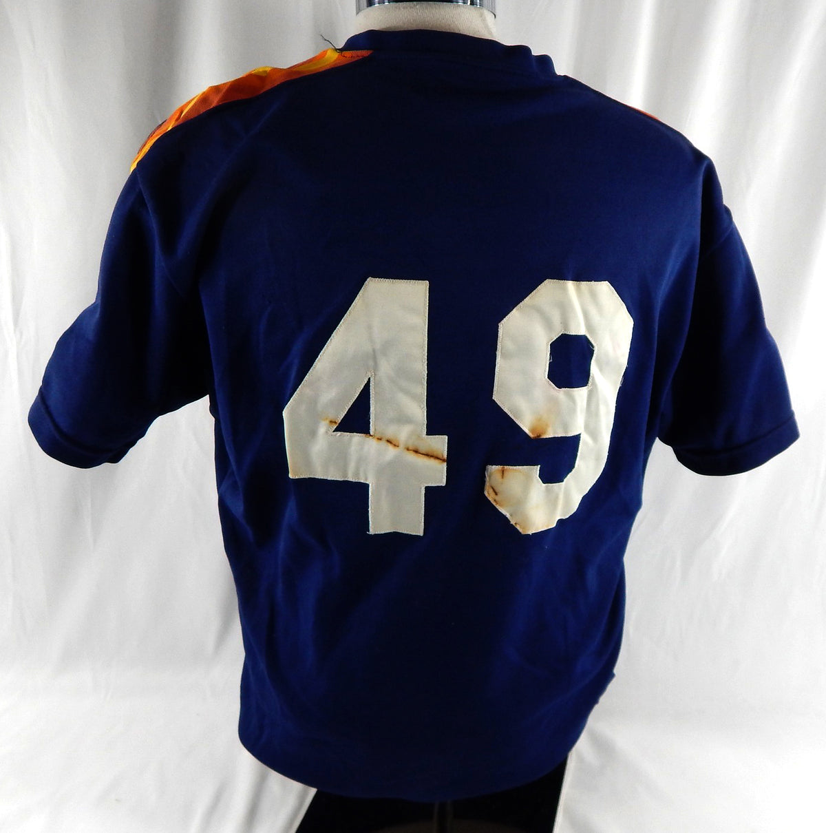 1992 Houston Astros Rich Scheid #49 Game Used Navy Jersey BP ST NP Rem 46 86 Pic2