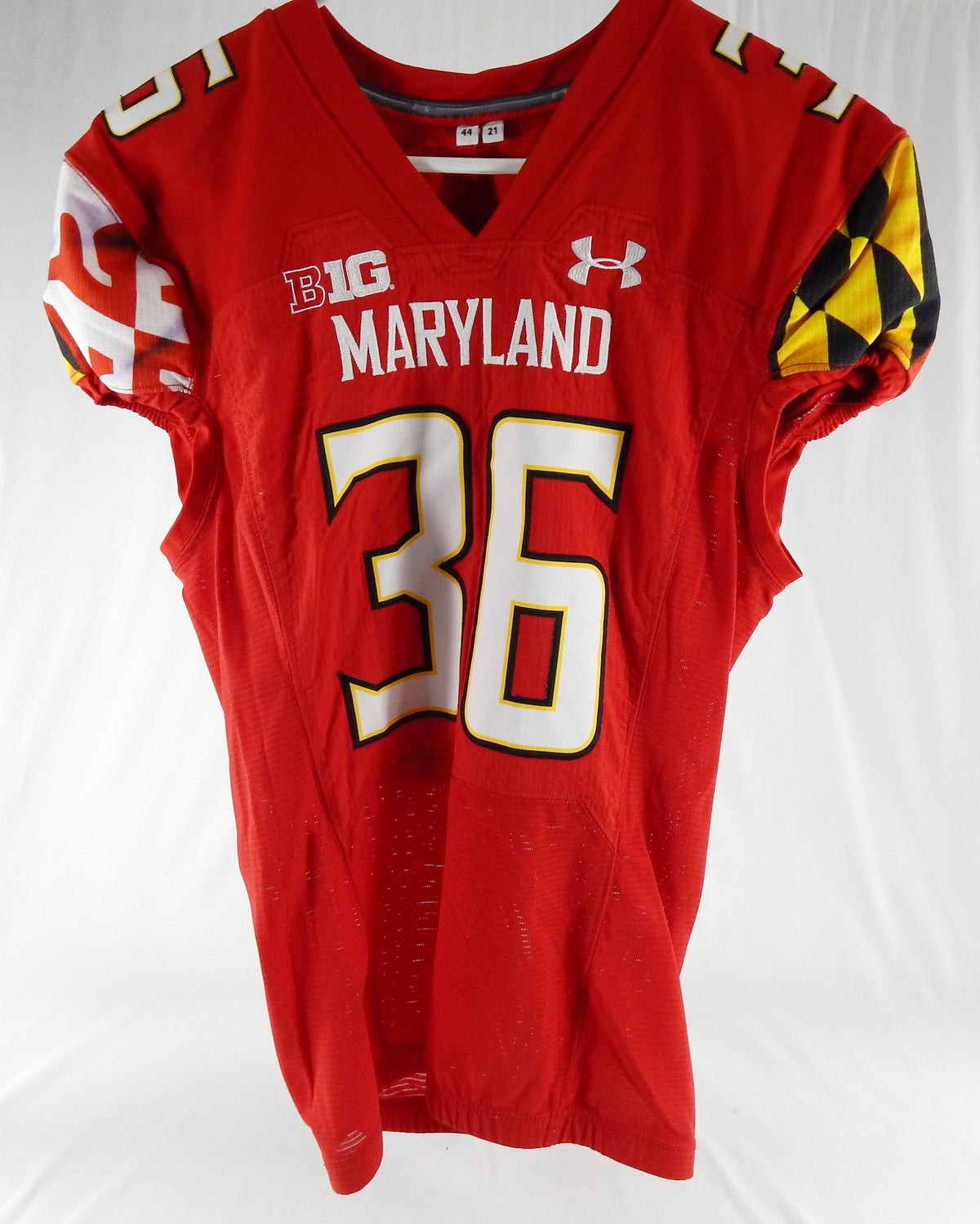 2021 Maryland Terrapins Owura Berko #36 Game Used Red Jersey 44 456
