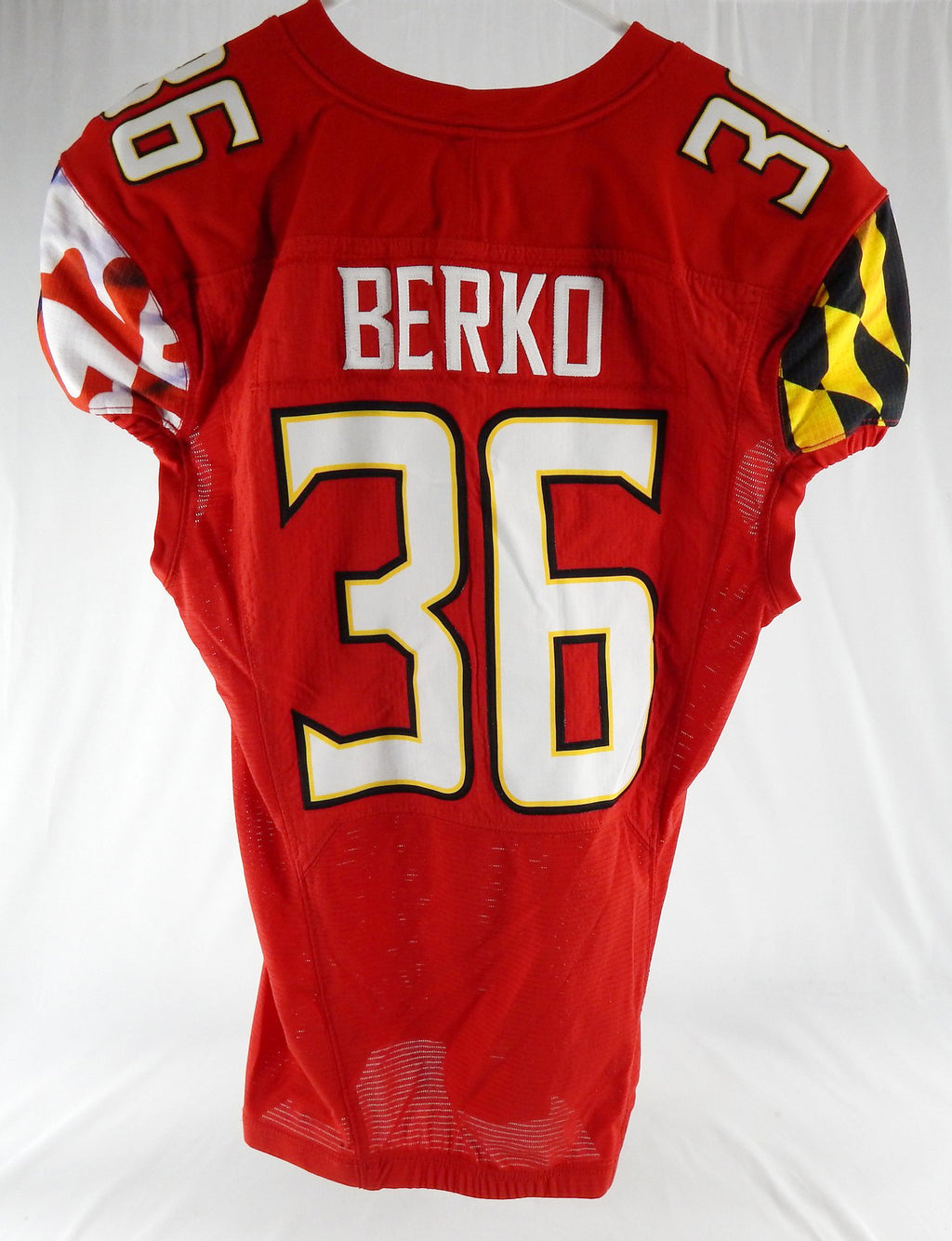 2021 Maryland Terrapins Owura Berko #36 Game Used Red Jersey 44 456 Pic2