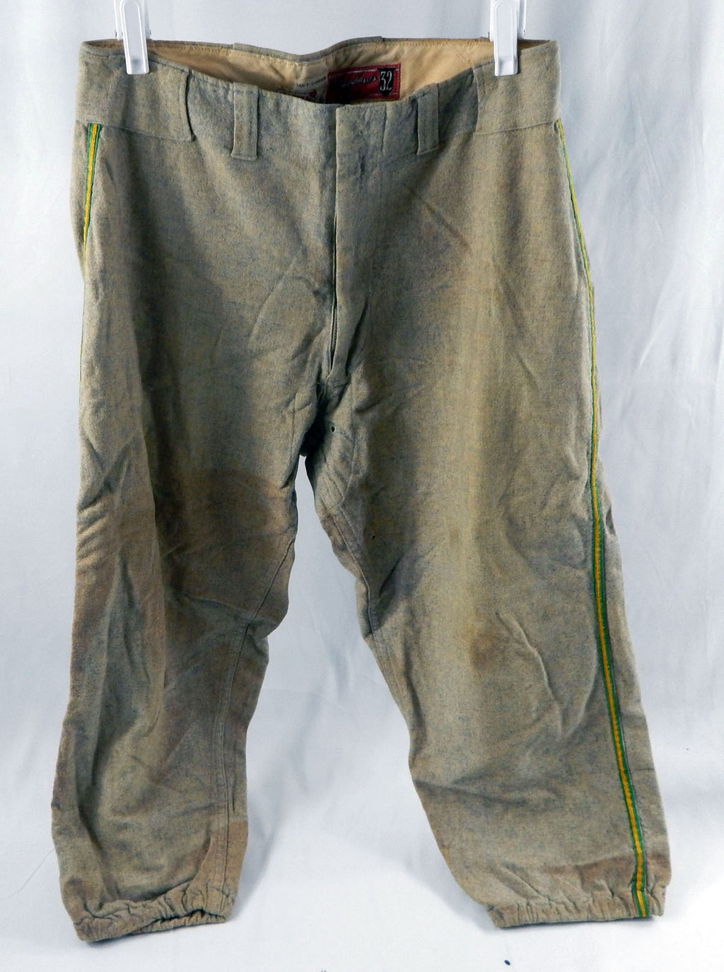 1950s Flannel Len P. O'connor Game Used Grey Baseball Pants Size 32 DP113765