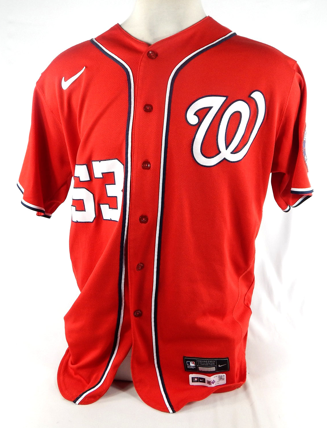 2022 Washington Nationals Stone Garrett #53 Game Issued Pos Used Red Jersey 48 5 Pic2