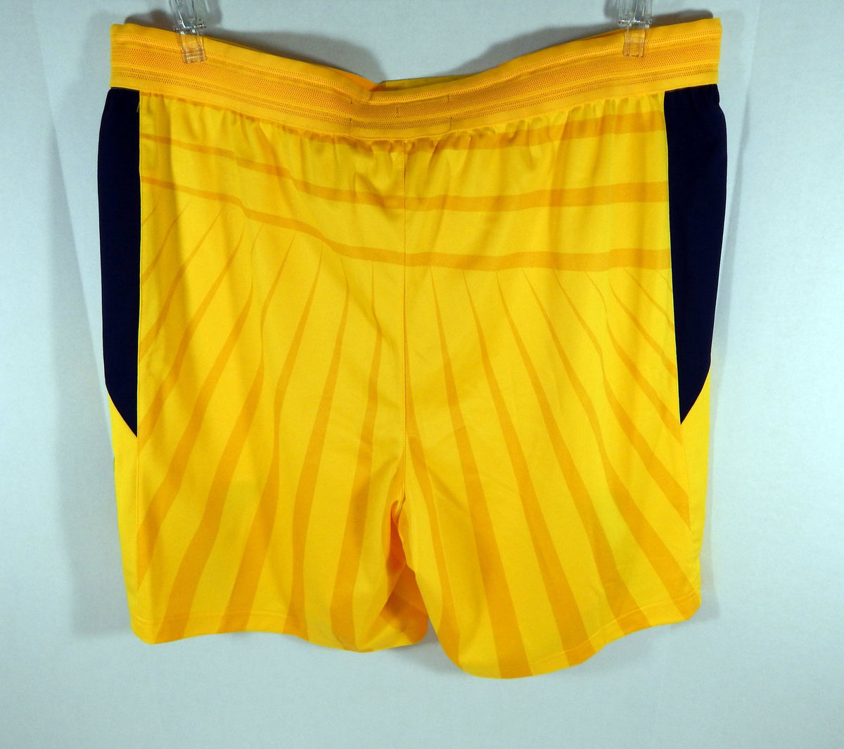 2017-18 Indiana Pacers Game Issued Yellow Game Shorts STMT Ed Nike Pro Cut 48 Pic2