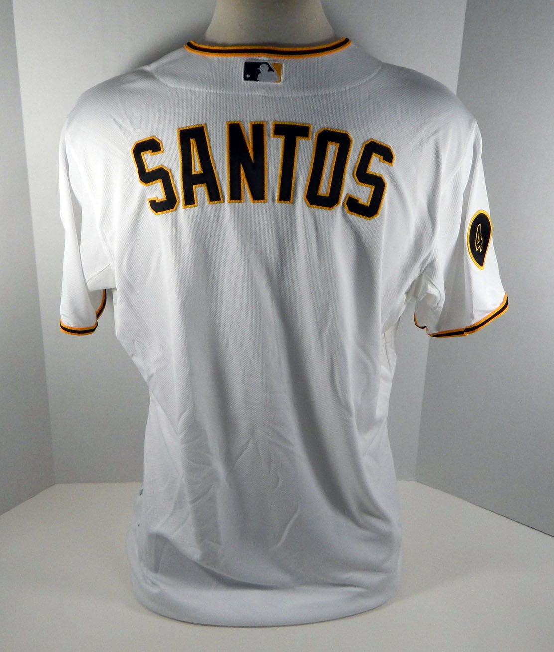 2014 Pittsburgh Pirates Omir Santos # Game Issued White Jersey Ralph Kiner 32960