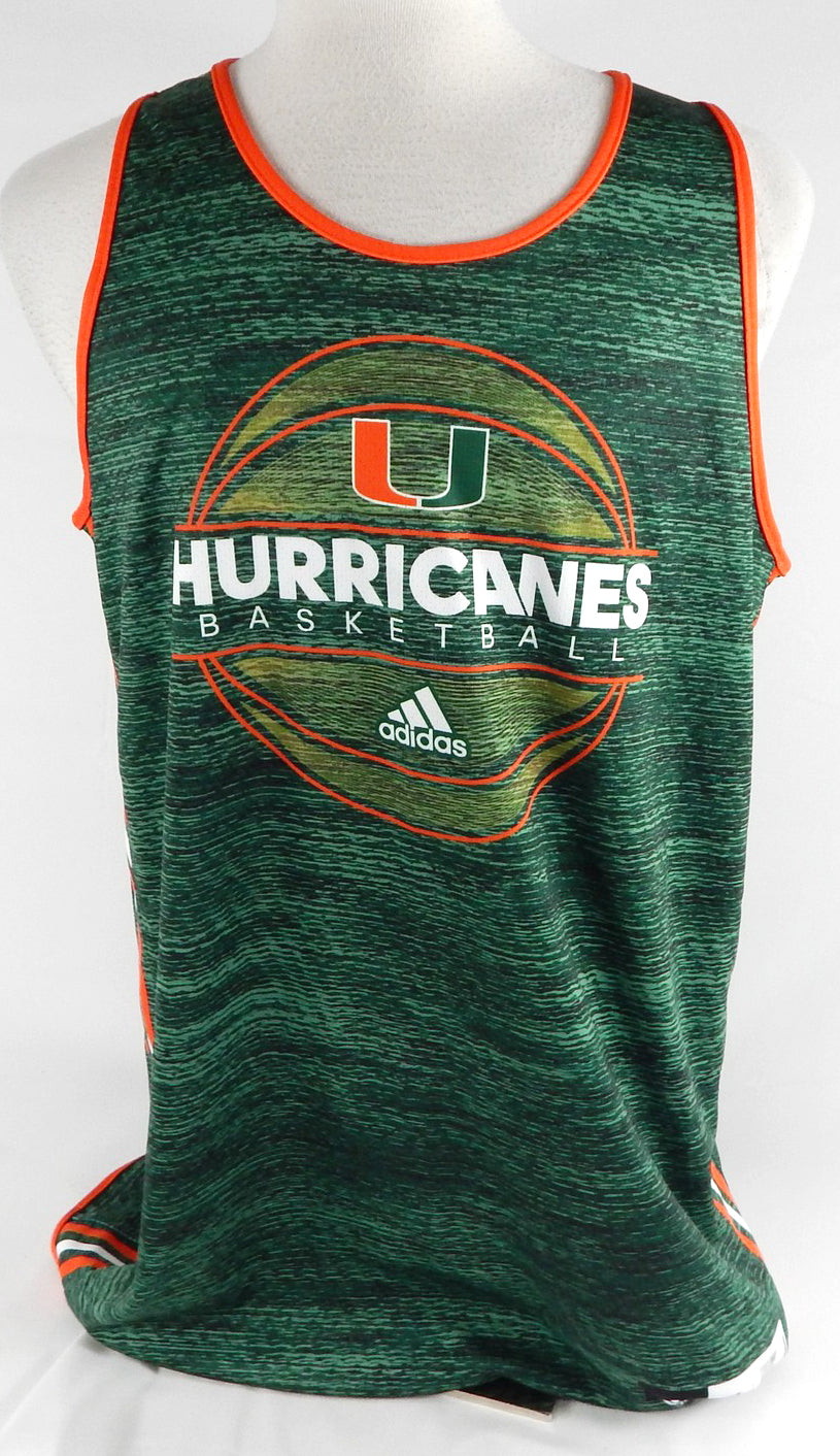 Miami Hurricanes #21 Game Issued Green Grey Practice Jersey Basketball XL 405