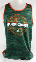 Miami Hurricanes #21 Game Issued Green Grey Practice Jersey Basketball XL 405