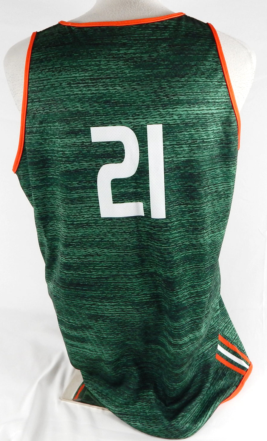 Miami Hurricanes #21 Game Issued Green Grey Practice Jersey Basketball XL 405 Pic2