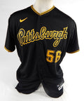 2021 Pittsburgh Pirates Carson Fulmer #56 Game Issued Black Jersey 46 DP74064