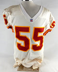 1996 Kansas City Chiefs Troy Dumas #55 Game Used White Jersey 48 037
