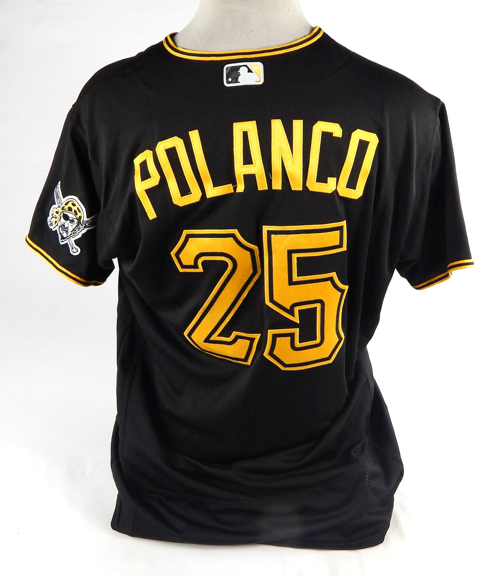 2021 Pittsburgh Pirates Gregory Polanco #25 Game Issued Pos Used Black Jersey 5 Pic2