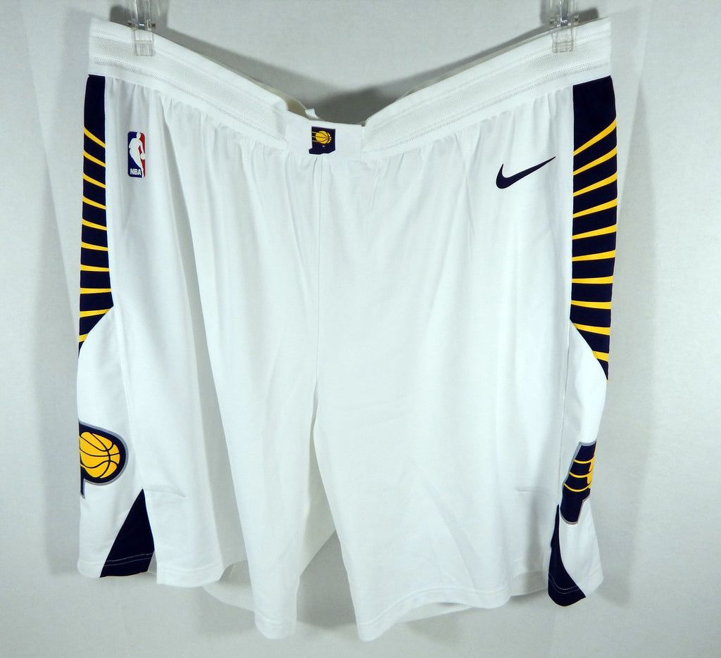 2017-18 Indiana Pacers Game Issued White Game Shorts Assoc Ed Nike Pro Cut 50+2