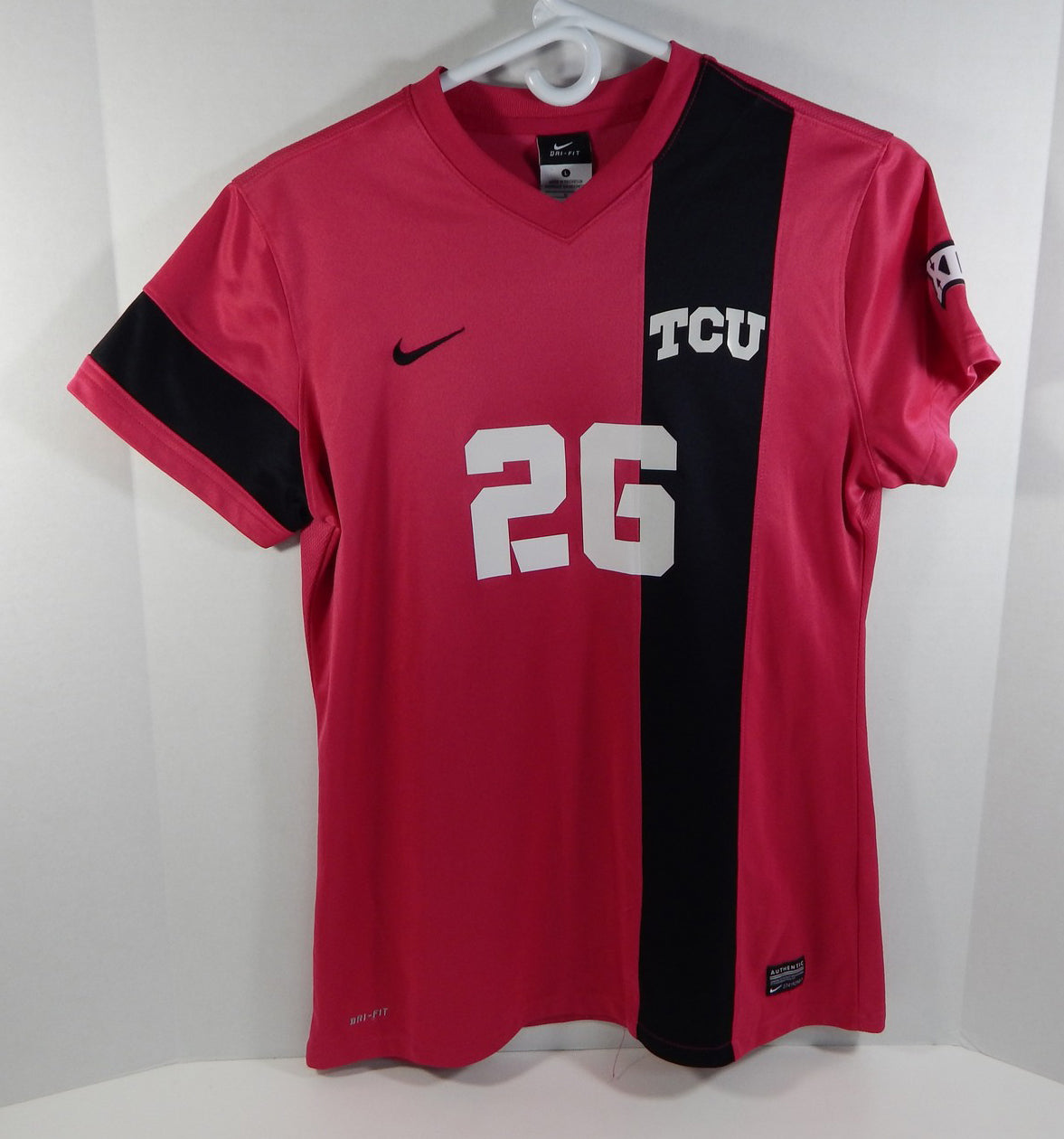 Texas Christian Uni TCU Horn Frogs #29 Red/Black Nike Soccer Game Used Jersey 7
