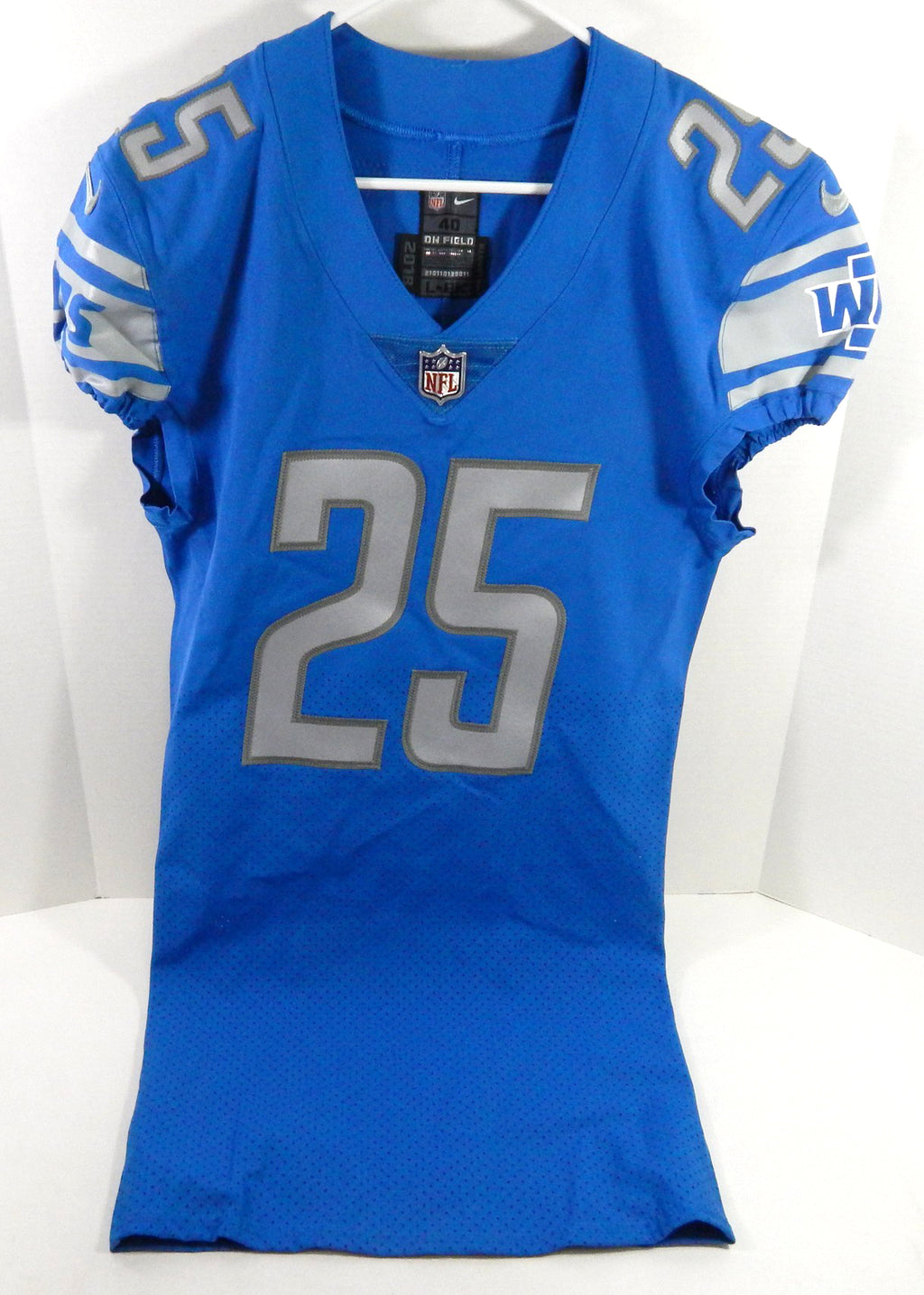 2018 Detroit Lions Theo Riddick #25 Game Issued Blue Jersey 40 DP62768 Pic2
