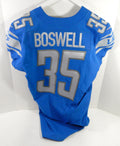 2019 Detroit Lions Cedric Boswell #35 Game Issued Blue Jersey 42 DP62769