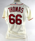 2022 St. Louis Cardinals Connor Thomas #66 Game Issued Cream Jersey 46 DP72910