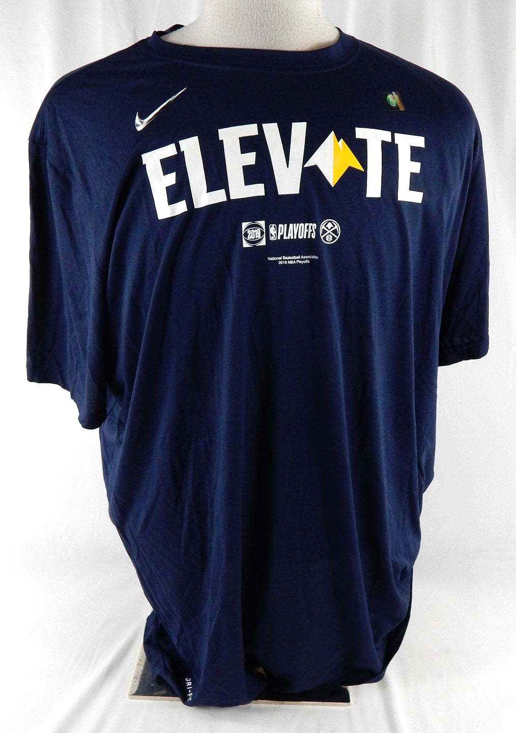 2018-19 Denver Nuggets # Game Issued Navy Shirt Playoffs Elevate XXL 634