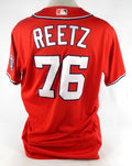 2021 Washington Nationals Jakson Reetz #76 Game Issued Pos Used Red Jersey 48 1