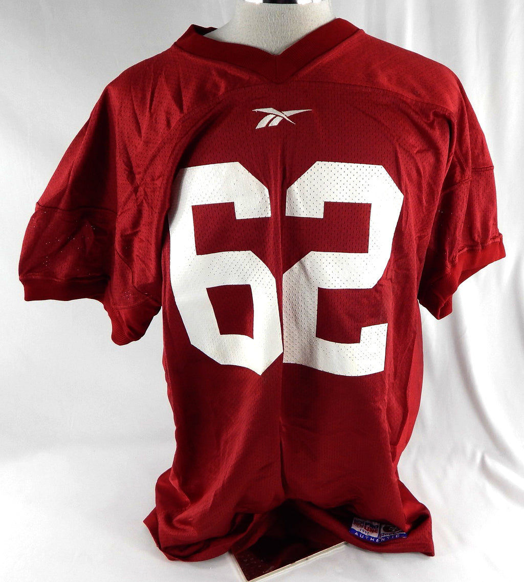 1997 San Francisco 49ers Austen Pleasants #62 Game Issued Red Practice Jersey 0