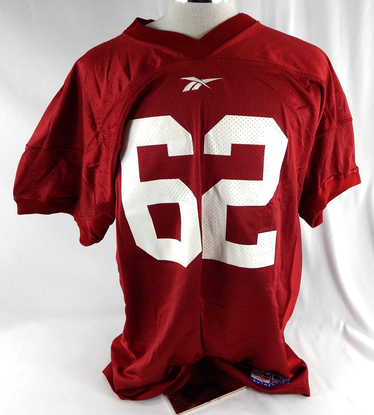 1997 San Francisco 49ers Austen Pleasants #62 Game Issued Red Practice Jersey 0