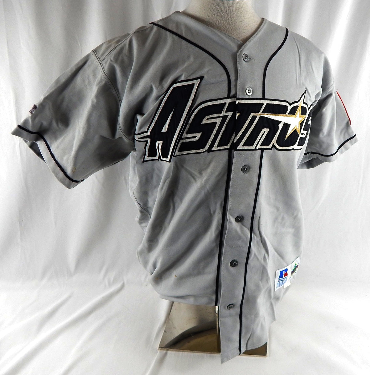 2001 Pittsfield Astros DeAza #22 Game Used Grey Jersey 100 Years Patch 46 497