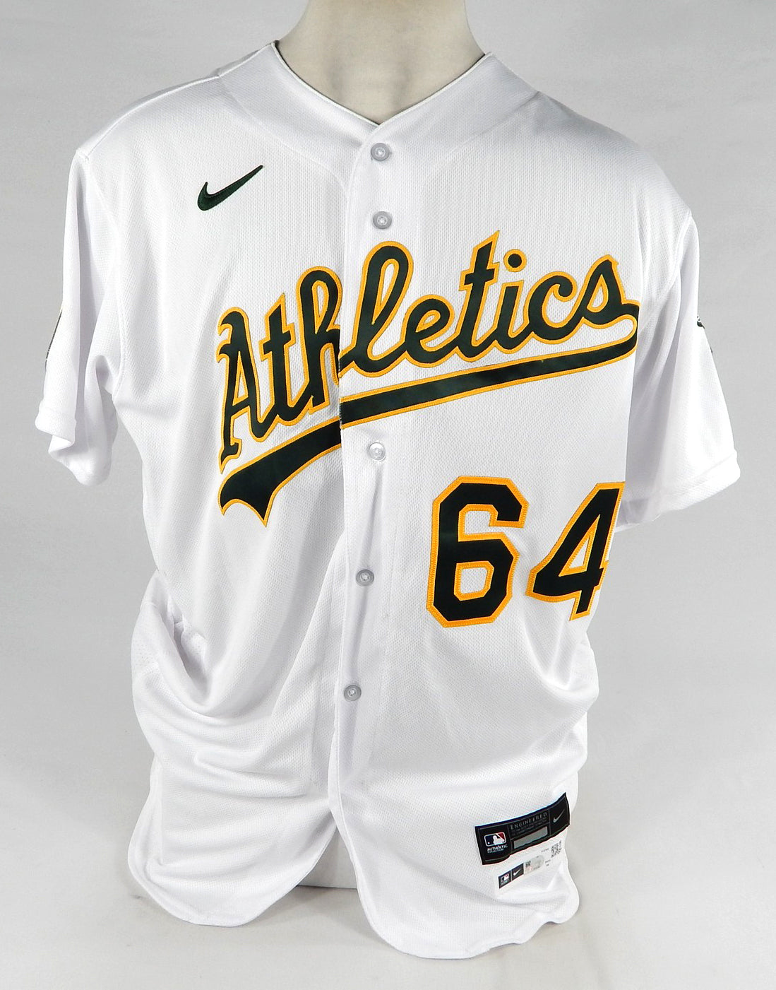 2022 Oakland Athletics Gabe Klobosits #64 Game Issued White Jersey Fosse Patch 7