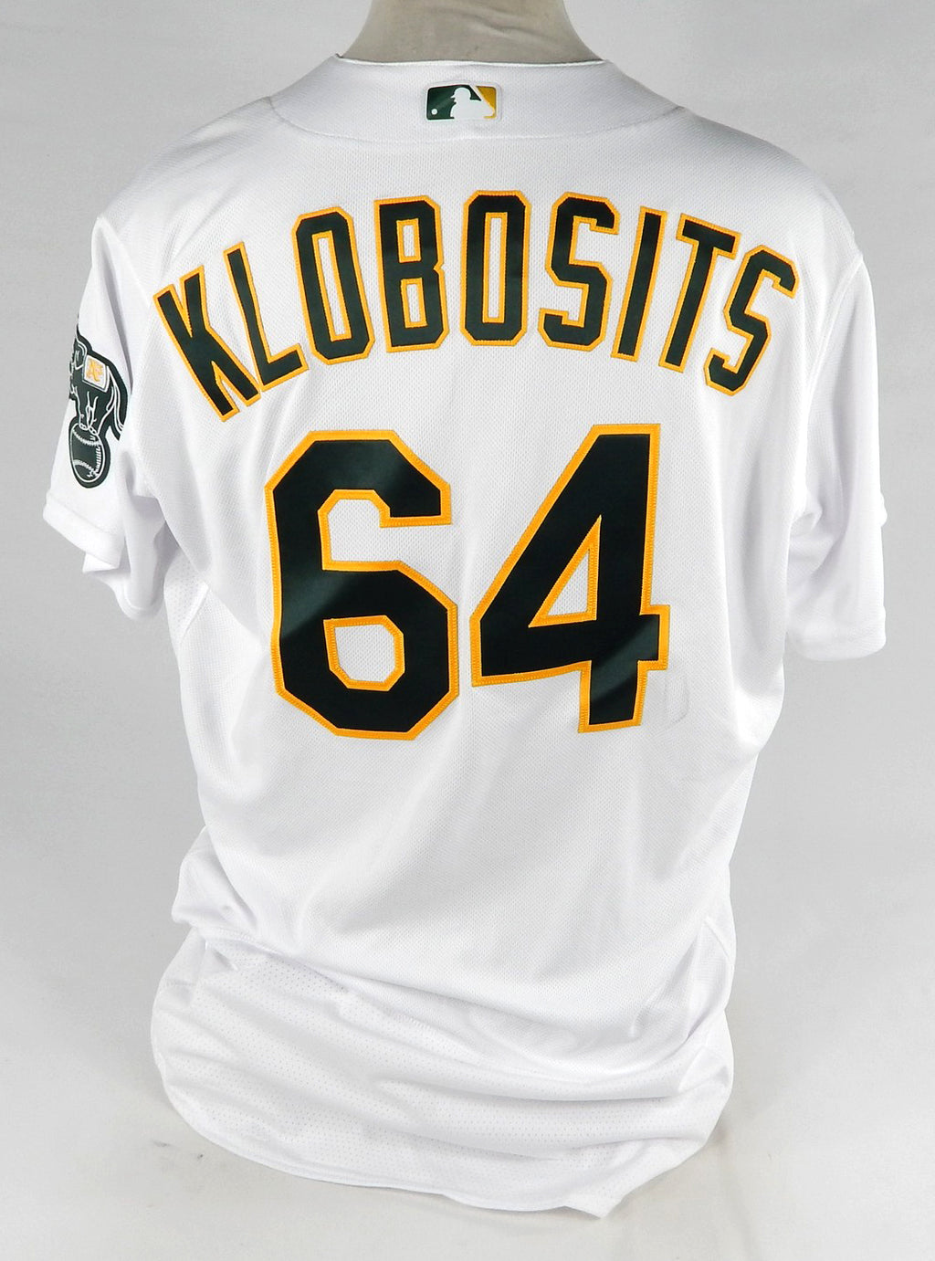 2022 Oakland Athletics Gabe Klobosits #64 Game Issued White Jersey Fosse Patch 7 Pic2