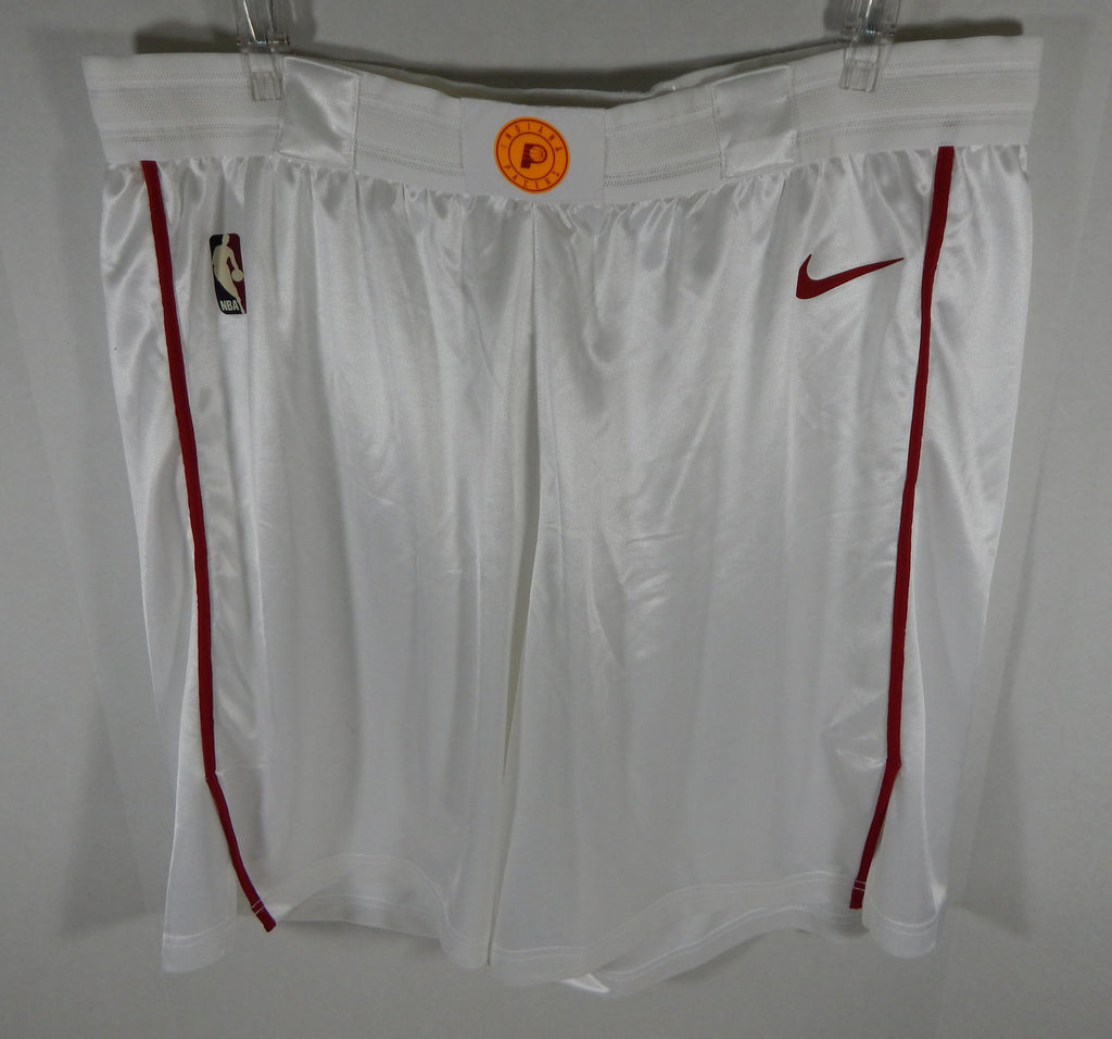 2017-18 Indiana Pacers Game Issued White Game Shorts HWC Nike Pro Cut 48 1030S