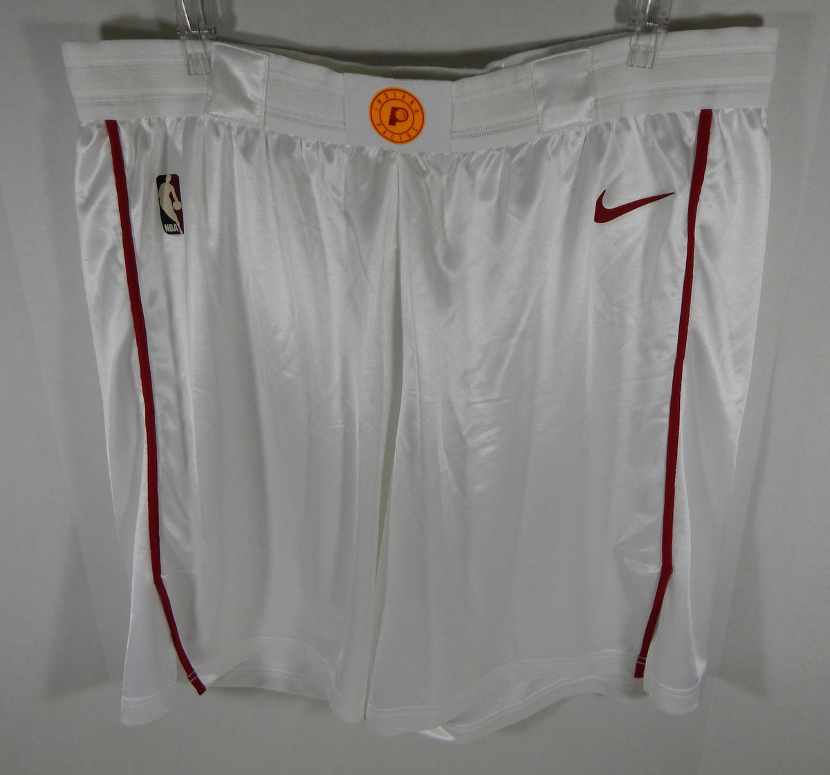 2017-18 Indiana Pacers Game Issued White Game Shorts HWC Nike Pro Cut 48 1030S