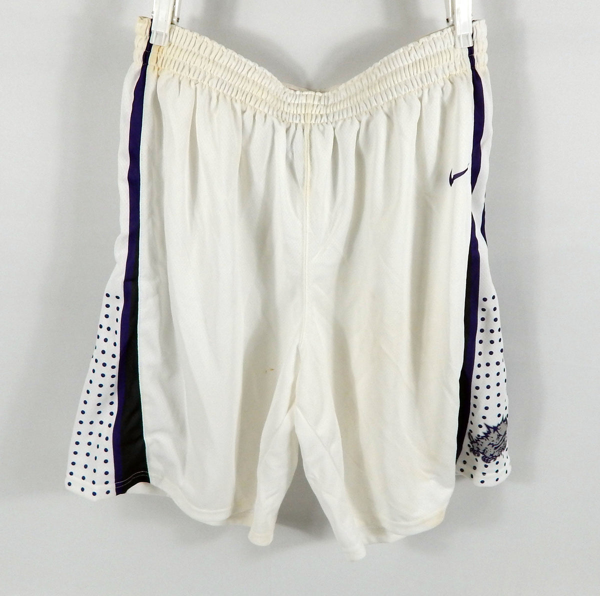 2014-15 Texas Christian TCU Horned Frogs Game Issued White Shorts L DP78920