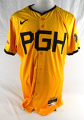 2024 Pittsburgh Pirates Jordan Comadena #82 Game Issued Yellow Jersey City Con 3
