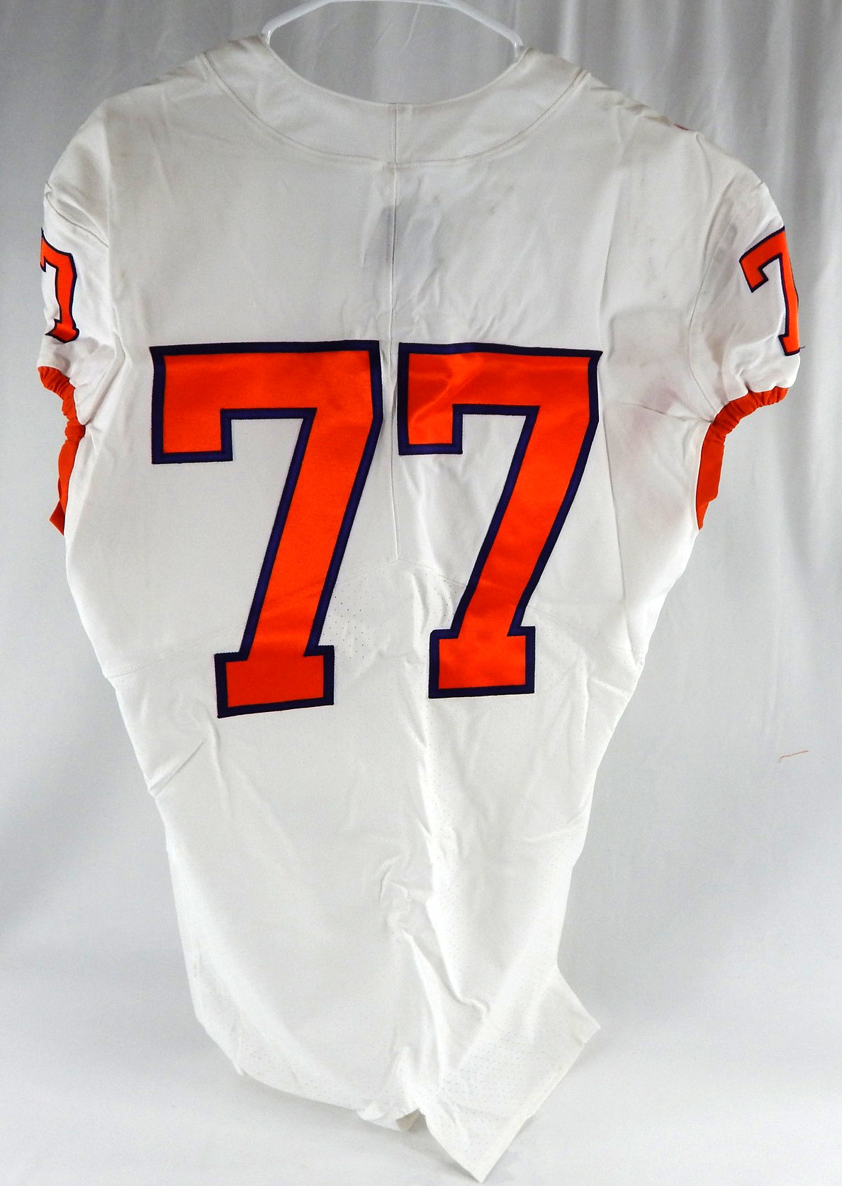 2017-22 Clemson Tigers #77 Game Issued Pos Used White Jersey Football NP R 46 25 Pic2