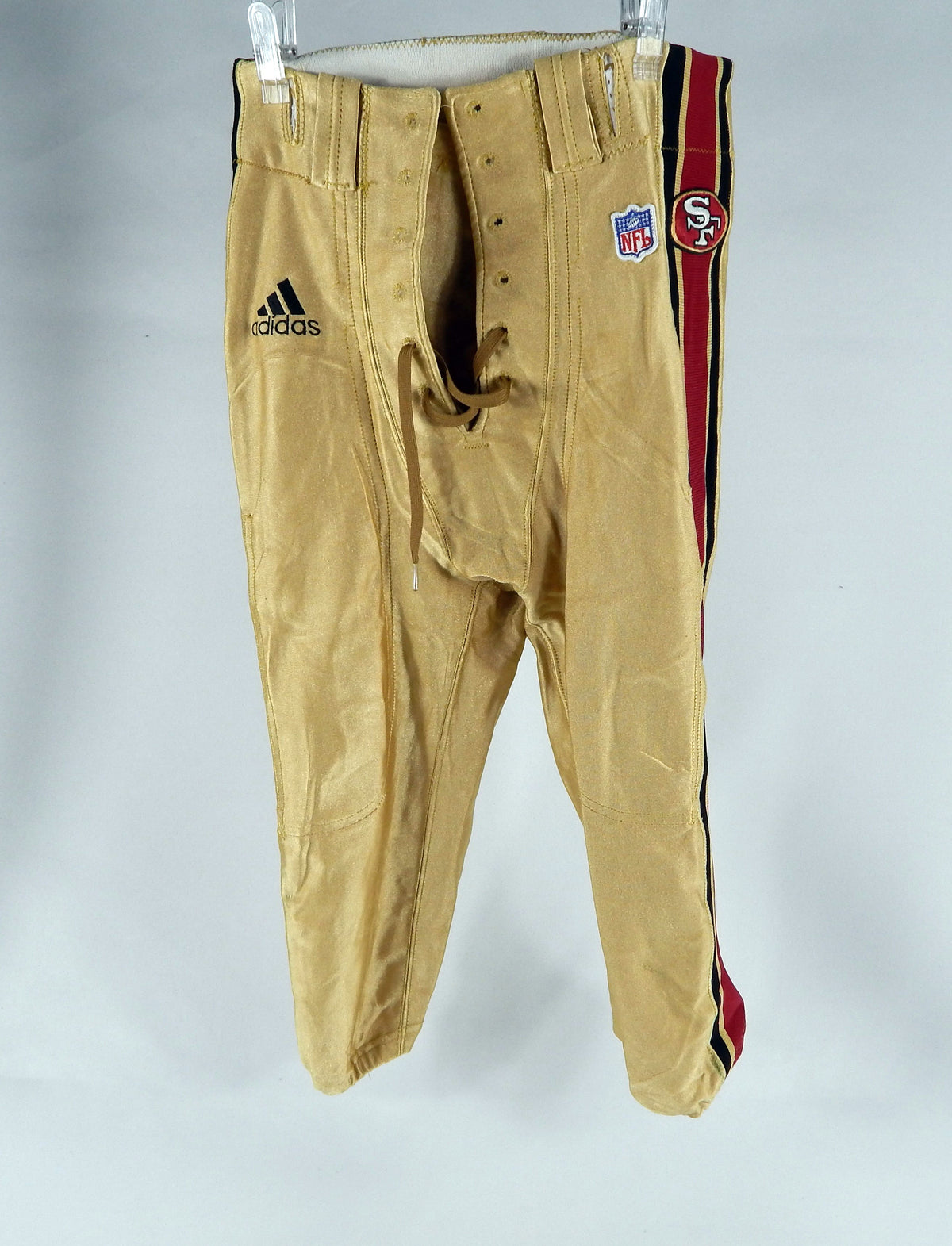 2001 San Francisco 49ers John Engelberger #95 Game Used Gold Pants 34 DP68248
