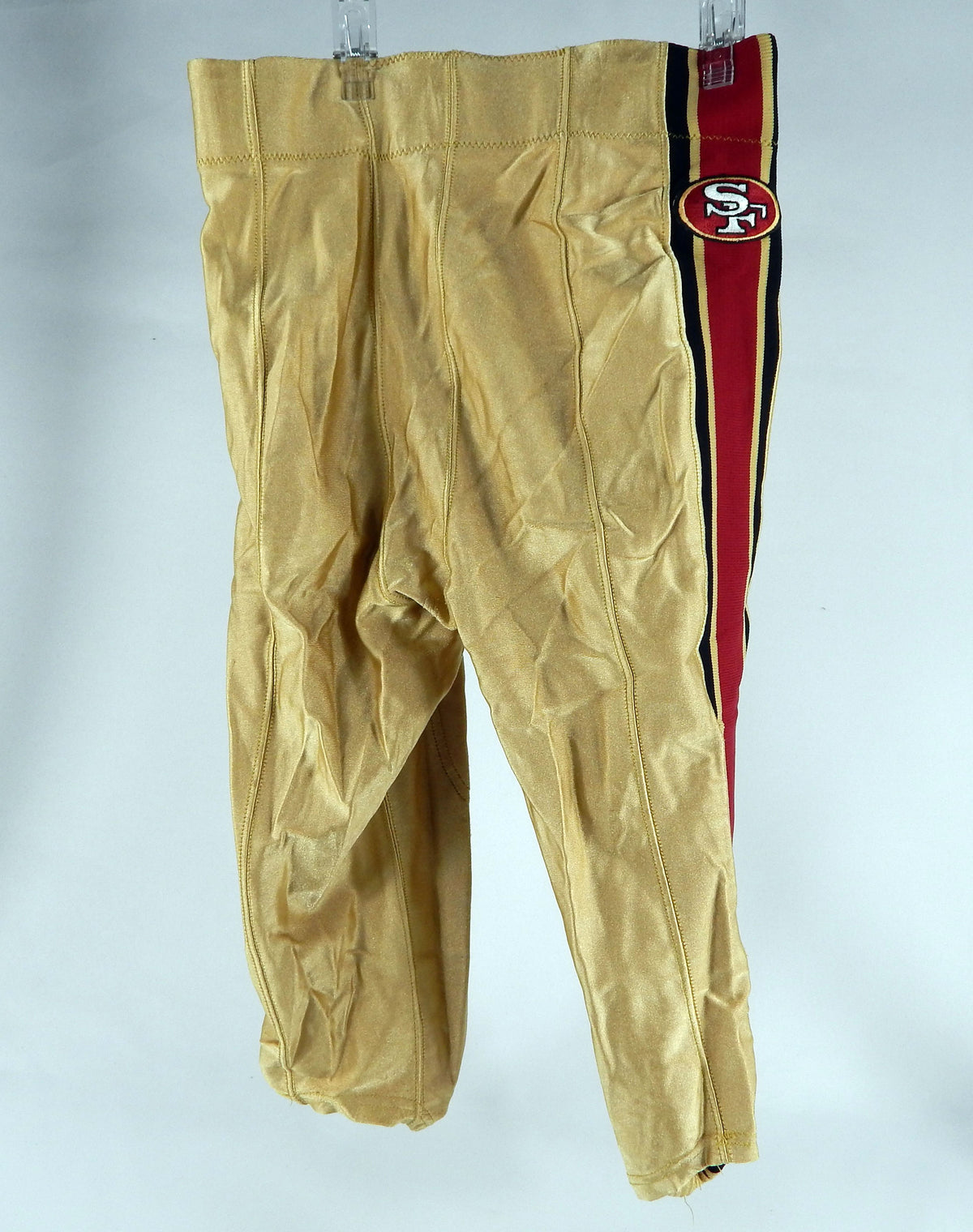 2001 San Francisco 49ers John Engelberger #95 Game Used Gold Pants 34 DP68248 Pic2
